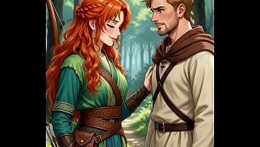 Image ErosQuest - Enora l'Arch&egrave_re - IA Anime Rousse Masturbation, Vaginal, Anal, Fellation & Facial