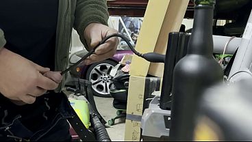 Image Extreme 30cm silicone Vibrating Urethral sound masturbation in garage