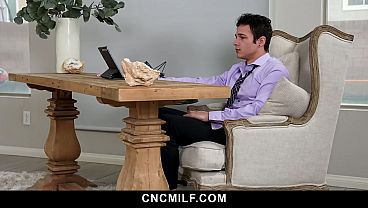 Image Freeuse Wife Secretly Sucking His Cock Under the Desk During the Heated Call - Cncmilf