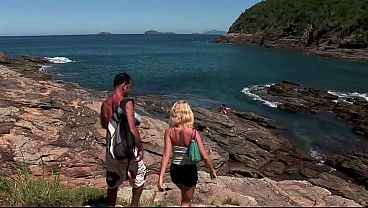 Image French blonde Babe in Outdoor 3some