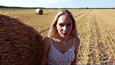 Image German Petite blue Eyes blonde Teen POV filmed while risky Outdoor Fuck at First Date