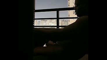 Image Good blowjob on the balcony with my best friend's boyfriend's cock -amateur couple- nysdel