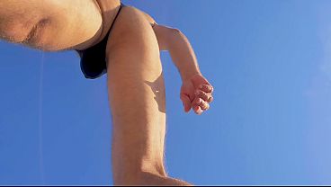 Image Hard dick isn't allowed on a public beach.