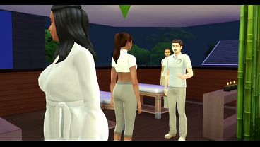 Image Hot and young masseusse gives bjs and hjs and gets spitroasted by her clients