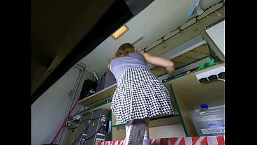 Image I told my sexy hostess to make a deep cleaning but this dumb bitch has no idea about the hidden camera - upskirt pov