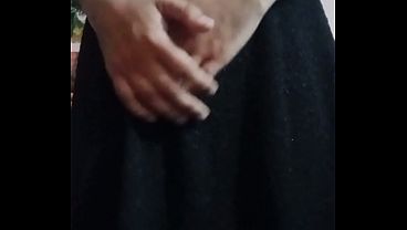 Image Indian gay Crossdresser Bottom Gaurisissy feeling horny in black dress real homemade sex