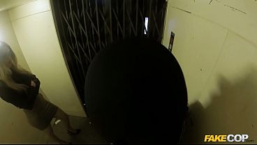 Image Leggy British Blonde Babe Fucking in an Elevator by a Policeman - Fake Cop