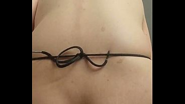 Image Lubed Canine Dildo VS Caged Femboy