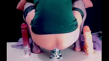 Image playing with 3 dildos frys96