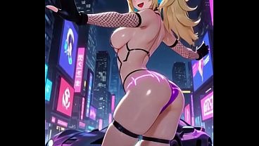 Image Princess peach cyberpunk version dance (Ai animation)
