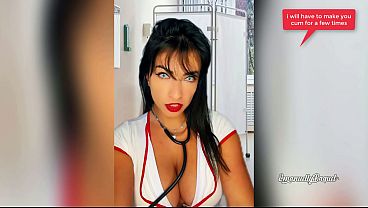 Image Roleplay Sexy Nurse EMANUELLY RAQUEL MAKING YOU CUMSHOWER ON MOUTH AND TITS FOR YOUR STRESS RELIEF