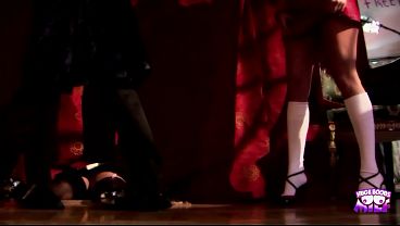 Image Sexy blonde sucks a big dick and gets fucked in the shadows