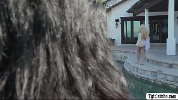 Image Sexy trans pool girl Avery fucks hot blonde River