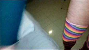 Image Watch as my wife fucks my ass with her double-headed dildo, pegging, bonding