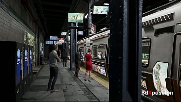 Image Welcome to Nexus-3 Neon Dreams Mode - Sexy young blonde gets fucked hard by hot futanari