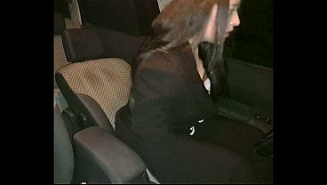 Image Wife on business trip caught masturbating outdoor in a car